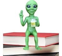 Genérico Figura de Alien de Resina | Figura Decorativa De Alien Tomando Cerveza - Escultura Divertida para Decoración | para Dormitorio, Estantería, Salón, Entrada, Hogar, Jardín