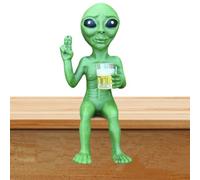 Genérico Figura de Alien de Resina | Figura Decorativa De Alien Tomando Cerveza - Estatuilla de Escritorio para Decoración,para Exterior Jardín Hogar Oficina Sala de Estar Estantería Entrada Mesa