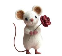 Genérico Figura de Animal de Fieltro de Lana de San Valentín - Muñeca de Animal de Fieltro | Decoración romántica del hogar | Coleccionable Suave para Novio, Novia, Esposa, estantería, Regalo