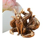 Genérico Figura De Animal De Latón Macizo - Estatua De De Siete Colas En Miniatura Vintage | Escultura De Divino De 2,7 Cm | Mascota De Té De Metal para Escritorio De Oficina En Casa | Regalo Dive