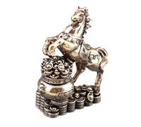 Genérico Figura de Caballo - Decoración de Mesa Retro de Año Nuevo Chino en Latón - Mascota de Té Buena Suerte | para Alfeizar Estantería Vitrina Tocador Mesilla de Noche Dormitorio Salón
