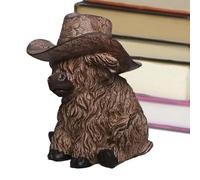 Genérico Figura de de Las Tierras Altas - Modelo de Ganado con Sombrero de, réplica de Animales de Granja, Escultura de Escritorio Realista, decoración de Mesa Texturizada | para Sala de Estar, do