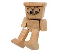 Genérico Figura De Madera para Escritorio, Hombrecito de Madera Que Mueve la Cabeza, Adorno Escultural Móvil para Estudio Dormitorio Aula Viaje
