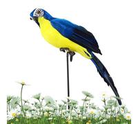 Generico Figura decorativa de pájaro falso de Parrot para jardín y balcón - Exotic Outdoor Decoration Made of Feathers and Foam - Decorative Par Rot Ornament 25 cm