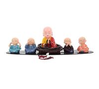 Genérico Figura Decorativa Solar para Salpicadero de Coche, Estatua de Monje Pequeño Cabeza Móvil, Decoración Zen Automotriz, Adorno Budista para Interiores, Obsequio Espiritual