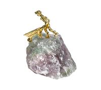 Genérico Figura Mineral Natural: Coleccionable Realista, muñeca, aleación de Piedra en Bruto | Escultura de fluorita de Escritorio para entusiastas, Familia, Adultos, Hombres, Mujeres, Oficina en