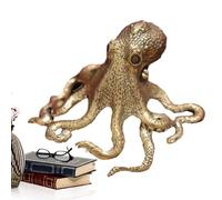 Genérico Figura Pulpo - Escultura Bronce Macizo, Accesorio | Ornamento Decorativo Escritorio Estudio Te Pet Oficina Decoración Coleccionables