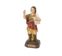 Genérico Figura Religiosa de San Pancracio, Estatua Decorativa, Verde y Rojo, Base Marrón, para Decoración del Hogar