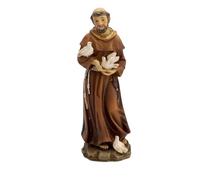 Genérico Figura San Francisco de Asís de 13 cm - Figura Resina de San Francisco con Palomas - Estatua Religiosa Detallada para el Hogar