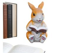 Genérico Figuras Conejitos - Escultura Decorativa de Resina Animalito Adorable - Figura de Conejo Sentado Leyendo Libro - para Estantería, Chimenea, Mesita, Escritorio, Salón, Dormitorio
