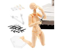 Genérico Figuras De Acción para Dibujar - PVC 13x27,5 Cm | Muñecos Articulados para Stop Motion | Maniquí De Arte Polivalente con Soporte, Herramienta Flexible De Bocetaje Y Fotografía