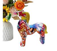 Genérico Figuras De Caballo,Figuras Pintadas para Establo,Figurillas Coleccionables Coloridas de Decoración Equina | para Sala Dormitorio Oficina Hotel Restaurante Apartamento Residencia