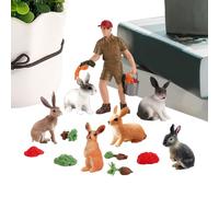 Generico Figuras de conejitos de Pascua - 13 piezas animales de la granja educativos y realistas - Figuras de conejo de Pascua juguetes, para tartas, de cumpleaños y decoraciones primaverales