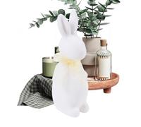 Genérico Figuras De Conejos - 23 centímetros Esculturas Decorativas Realistas con Textura Afelpada - Estatuilla de Conejo con Corbata | para Hogar Granja Estantería Mesa Centro Primavera