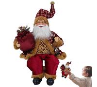 Genérico Figuras de Papá Noel Sentado - Decoración de muñeca de Peluche de Festival de 13,8 Pulgadas, de Peluche de Temporada, navideño Tradicional para el hogar, Oficina, escaparate