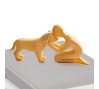 Genérico Figuras de Perro | Escultura Conmemorativa Graciosa Impresa en 3D | Decoración de Hombre y Perro para el Hogar,para Oficina Salón Dormitorio Granero Estantería Escritorio Mesa Cumpleaños