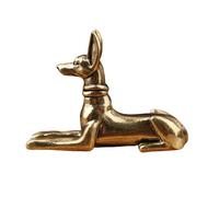 Genérico Figuras Decorativas para Perros sentados, Estatua de latón, Objetos Decorativos para Sala de Estar, estantería, Decoraciones de Auxiliar, estatuilla de latón