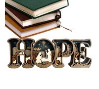 Genérico Figuras del Nacimiento de Navidad - Decoración de Letras Hope de Madera 3D,del Belén De Navidad - para Repisas De Chimenea Iglesia Fiestas De Cumpleaños Oficinas Hogar Dormitorio