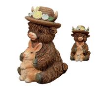 Genérico Figurina De - Centro De Mesa Realista De Resina Que Sostiene Un Conejo,Figurines De Animales De Granja,para Decoración de Hogar, ciones, Oficina, Pascua, Bodas, Dormitorio