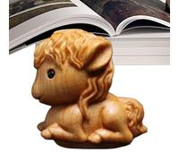 Genérico Figurine Cheval Bois Sculpté - Décoration Bureau Miniature,Ornement Statue Élégante La Prospérité,Pour La Maison Le Bureau Collectionneurs Étagère Vitrine Table De Chevet