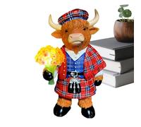 Generico Figurine de Cow | Hold Flower Resin Home Decor Cattle Sculpture Table Ornaments For Living Room Office Bedroom Kitchen Shelf Study Bar Entryway Porch Holiday Birthday
