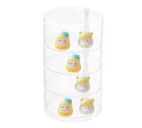 Genérico Figurine Display Case - Small Doll Round Holder Box | Multi-Layer Rotatable Figures Container, Organizer for Hair Accessories, Jewelry, Collectibles, Desk, Shelf Display System