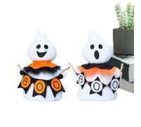 Generico Figurine Gnome Fantasma - Set de estatuas de colección de Halloween | 2 paquetes de adornos de temporada sonrientes para mesa, estante del, estantería, delante, fiesta en casa embrujada,