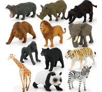 Genérico Figurines Animaux - 10x10x5 cm Modèle Simulation, 12pcs Réaliste ABS | Apprentissage Jungle Éducatif | Jouet Divertissement Garçons, Cadeau Enfant Tout-Petit Collection Décoration pour et de