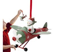 Genérico Figurines Ornements D’arbre De - 12,5x12cm, Pendentif Père/Bonhomme De Neige Volant Dans Un Avion Pour Arbre De, Ornement En Fer | Décorations Maison Vacances, Sapin, Cadeaux