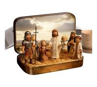 Genérico Figuritas De Jesús De Hojalata con Escena De Pascua Religiosa