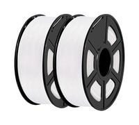 Genérico Filamento PLA Plus, filamentos Blancos y Negros de 2KG y 1,75mm for Materiales de impresión de Impresora 3D, sin enredos, Alta dureza, 2 Unidades por Juego(PLA Plus White-2)