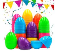 Genérico Fillable Easter Eggs | Colourful Reusable Capsules | 24 Pack Hollow Egg Hunt Treat Containers | For Basket Stuffers, Party Favours & Surprise Toys