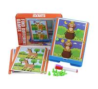 Genérico Find The Difference Game Cards, Educational Picture Puzzle, Interactive Fun Toy, Skill-Building Activity, Ideal for Kids Preschool School Travel Home Playtime, 15x10cm