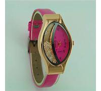 Genérico Fine Strap Dial Semilunar Type Sand Wristwatch Watch Woman Small Ellipse Women's Watch Reloj Inteligente Reloj Reloj Destornillador (Hot Pink, One Size)