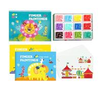 Genérico Finger Paint Paper - Washable Craft Sheets For Kids | Quality Paper With Safe Ink, Children Coloring Activity Set For Indoor Play, Art Projects, Birthday Fun, Early Development