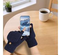 Genérico Fingerless Gloves - Thermal Warm Convertible Mittens, Winter Knitted Touchscreen Gloves, Fingerless to Full Cover Design, Cold Weather Hand Protection for Dog, Walking, Hiking