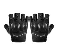 Genérico Fingerless Riding Gloves Anti Slip Grips, Motorcycle Half Finger Glove, Summer Woven Shell Sweat Proof Breathable Grip Protective | Ideal for Rowing Cycling Driving Outdoor Sports Protection