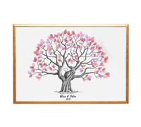 Genérico Fingerprint Tree Canvas - Wedding Guest Book Art, Personalized Thumbprint Tree Wall Sign with Ink Pad, Keepsake for Gatherings, Ideal for Ceremonies Receptions Home Decor