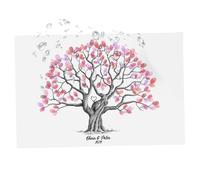 Generico Fingerprint Tree Guest Book Canvas - Wedding Guest Book Alternative, DIY Fingerprint Signing Painting for Birthdays, Showers & Reunions, Frameless Keepsake Wall Art