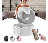 Genérico Fingertip Wireless Bluetooth Remote Control Ring, Video Remote Control App Page Turner, Rechargeable Scrolling Rings for Phones Tablets Camera (Charging Case,White)