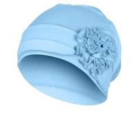 Genérico Fiore Laterale del Cappello Della Fascia Musulmana del Cappello inferiore del Fiore del Piatto del Cotone mercerizzato Delle Nuove Donne (Light Blue, One Size)