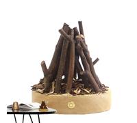 Genérico Fire Lamp - Flameless Decorative Tabletop Light for Home Ambiance | LED Flame Effect with Glass and Metal Base, Adjustable Brightness, Safe for Living Room, Bedroom Patio 3.94×3.34×3.15in