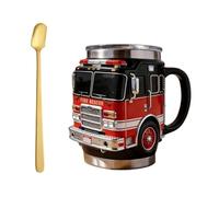 Genérico Fire Rescue Mug - for The Bravest Among Us, Handcrafted Fire Rescue Car Coffee Mug, Stainless Steel Tumbler, Double-Wall Insulated Cup, for Kitchen and Desktop Decoration (1PCS)