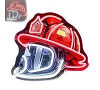 Genérico Firefighter Helmet Neon Sign, LED Neon Pop Firefighting Hero's Helmet Decor, USB Powered LED Dimmable Neon's Light, Firefighter Gifts for Man Husband Boy Kids Firemen (S)