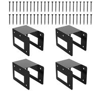 Genérico Firewood Rack, Log Stacking Stand, Space-Saving Wood Holder, Powder-Coated 4-Piece Bracket Set, Indoor Outdoor Organizer for Fireplace, Porches, Garage, Yard, Bonfires, Cabin and Barn, Black