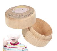 Genérico First Haircut Keepsake Box - Wooden Memory Storage Container, Hair Keepsake Box Large Capacity Design, Hair Memorial Boxes Smooth Wooden Finish for Nursery Gift with Secure Lid Design