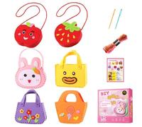 Genérico First Sewing, Small Bag Craft Kit, Non-woven Learn to Sew Toys, Educational Kids Sewing Kit, Best Sewing Interactive Craft Kits Educational Sewing Projects for Kids