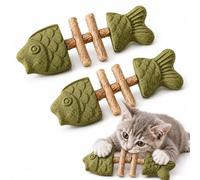 Genérico Fish Bone Cat Chew Toy, Catnip Silvervine Stick, Wooden Fishbone Bite Toy for Indoor Play and Daily Fun A)