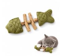 Genérico Fish Bone Cat Chew Toy, Catnip Silvervine Stick, Wooden Fishbone Bite Toy for Indoor Play and Daily Fun (A)