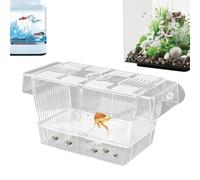 Genérico Fish Breeding Box - Aquarium Isolation Container for Fry Protection | Transparent Housing with Ventilation Slots, Hatchery Nursery Tank Divider for Small Fish Care 4.92x2.76x2.76in